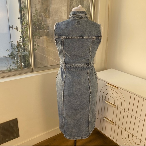 GAP Denim Shirt Dress Belted Sleeveless Midi, Size 6, NWOT - Picture 8 of 13